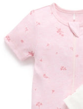 Load image into Gallery viewer, Short Zip Growsuit 2 Pack - Pale Pink Blossom (00000)