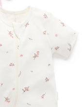 Load image into Gallery viewer, Short Zip Growsuit 2 Pack - Pale Pink Blossom (00000)