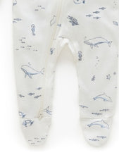 Load image into Gallery viewer, Pure Baby Zip Growsuit - Vanilla Nautical