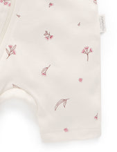 Load image into Gallery viewer, Pure Baby Short Leg Zip Growsuit - Vanilla Blossom