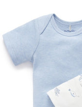 Load image into Gallery viewer, Easy Neck Short Sleeve Bodysuit 2 Pack - Nautical Pale Blue (00000)