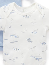 Load image into Gallery viewer, Easy Neck Short Sleeve Bodysuit 2 Pack - Nautical Pale Blue (00000)