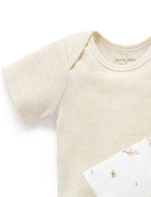 Load image into Gallery viewer, Easy Neck Short Sleeve Bodysuit 2 Pack - Wattle Bee Wheat Melange (00000)