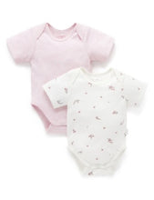 Load image into Gallery viewer, Easy Neck Short Sleeve Bodysuit 2 Pack - Blossom Pale Pink (00000)
