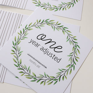 NEW 'We're Growing!' Twin Age Premature Baby Milestone Cards