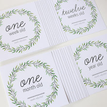 Load image into Gallery viewer, &#39;I&#39;m Growing!&#39; (Eucalyptus) Age Premature Baby Milestone Cards