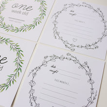 Load image into Gallery viewer, &#39;I&#39;m Growing!&#39; (Eucalyptus) Age Premature Baby Milestone Cards