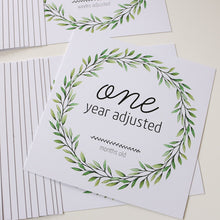 Load image into Gallery viewer, &#39;I&#39;m Growing!&#39; (Eucalyptus) Age Premature Baby Milestone Cards