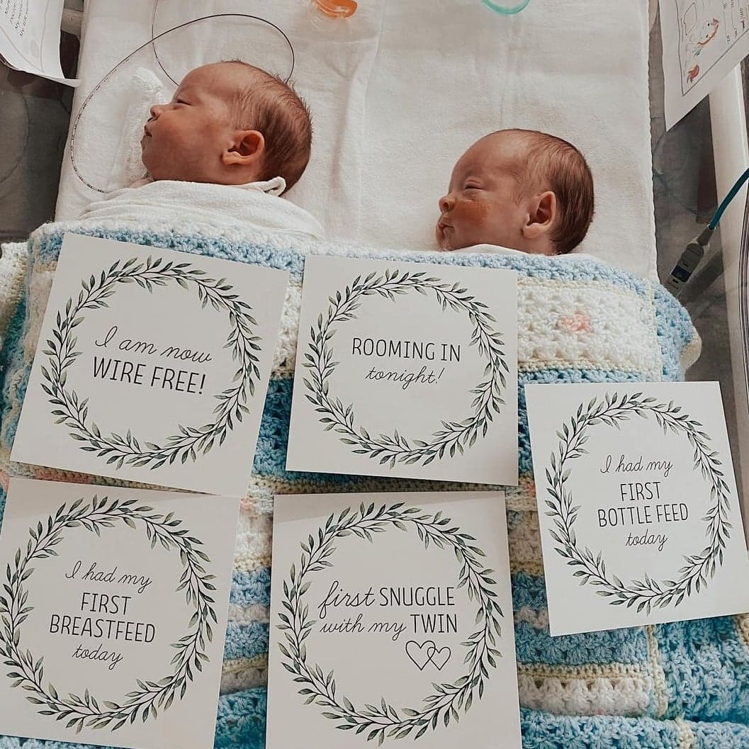 Twin baby shop milestone cards