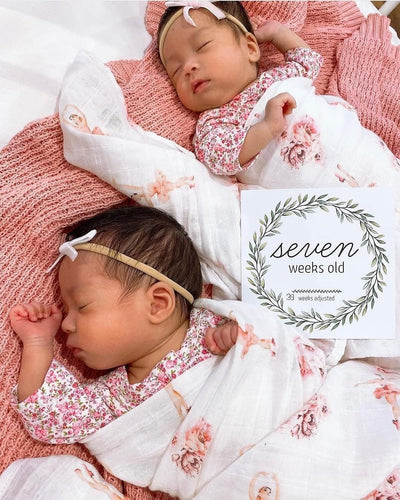 NEW 'We're Growing!' Twin Age Premature Baby Milestone Cards