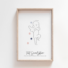 Load image into Gallery viewer, Angel Baby Birth Print Birth Poster Baby Announcement Nursery Art