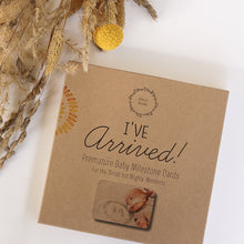 Load image into Gallery viewer, &#39;I&#39;ve Arrived&#39; Eucalyptus Premature Baby Milestone Cards