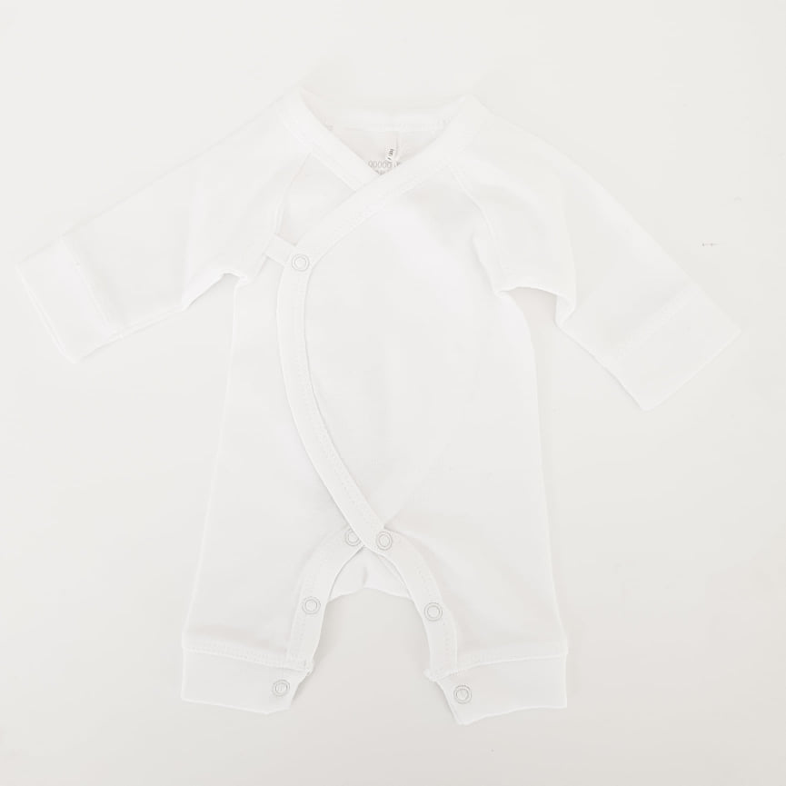 Pure Baby Premmie Crossover Growsuit - White