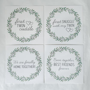 Premature Baby Premmie NICU Twin Milestone Cards Gift