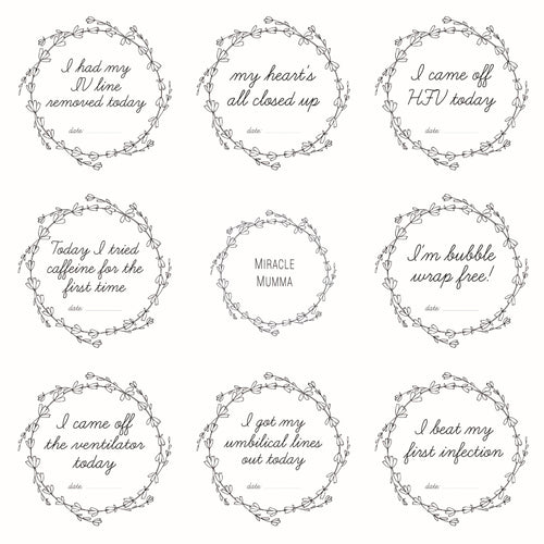 Premature Baby Micro-Prem Micropremmie NICU Milestone Cards