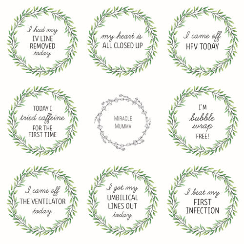 Premature Baby Micro-Prem Micropremmie NICU Milestone Cards