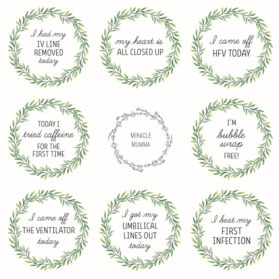Premature Baby Micro-Prem Micropremmie NICU Milestone Cards