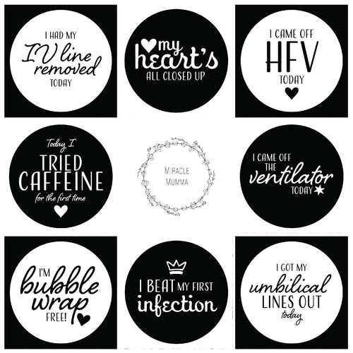 Premature Baby Micro-Prem Micropremmie Twins NICU Milestone Cards