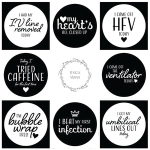 Premature Baby Micro-Prem Micropremmie Twins NICU Milestone Cards