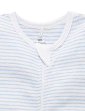 Load image into Gallery viewer, Pure Baby Short Leg Zip Growsuit - Pale Blue Stripe