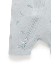Load image into Gallery viewer, Pure Baby Short Leg Zip Growsuit - Mint Eucalyptus