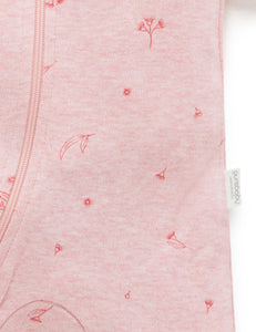 Pure Baby Short Leg Zip Growsuit - Peony Blossom