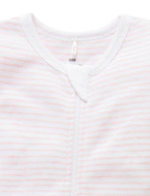 Load image into Gallery viewer, Pure Baby Short Leg Zip Growsuit - Pale Pink Stripe