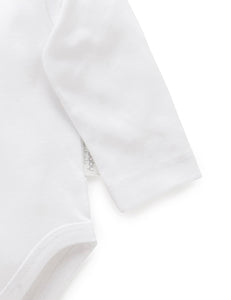 Pure Baby Easy Neck Long Sleeve Bodysuit 2 Pack - White
