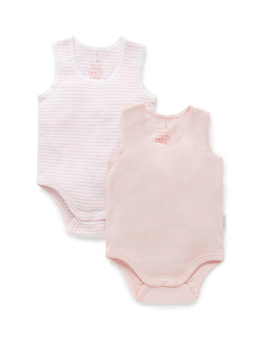 Pure Baby Rib Bodysuit 2 Pack Premature Baby Clothing