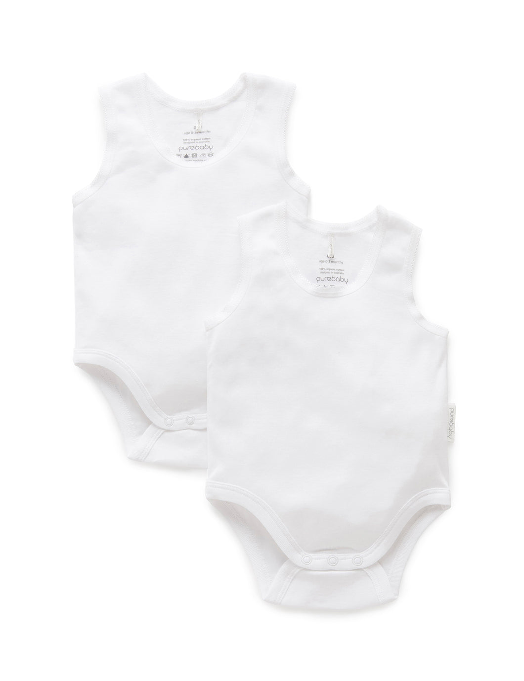 Pure Baby Rib Bodysuit 2 Pack Premature Baby Clothing