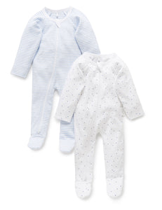 Pure Baby Zip Growsuit 2 Pack Premature Baby Clothing
