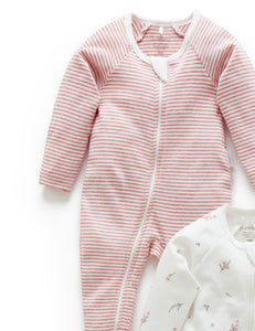 Pure Baby Zip Growsuit 2 Pack - Vanilla Blossom