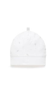 Pure Baby Premmie Hat - Pale Grey Leaf with Spot