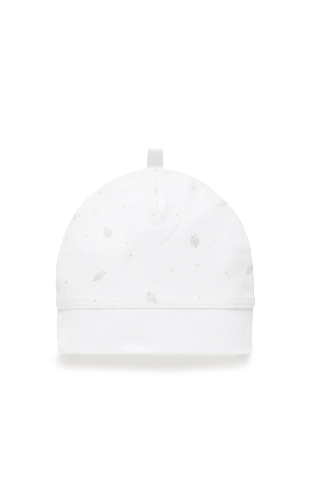 Pure Baby Premmie Hat - Pale Grey Leaf with Spot