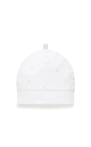 Pure Baby Premmie Hat - Pale Pink Leaf with Spot