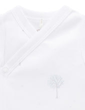 Load image into Gallery viewer, Pure Baby Premmie Crossover Singlet - Pale Blue Tree