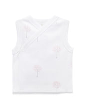Load image into Gallery viewer, Pure Baby Premmie Crossover Singlet - Pale Pink Tree