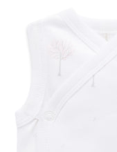 Load image into Gallery viewer, Pure Baby Premmie Crossover Singlet - Pale Pink Tree