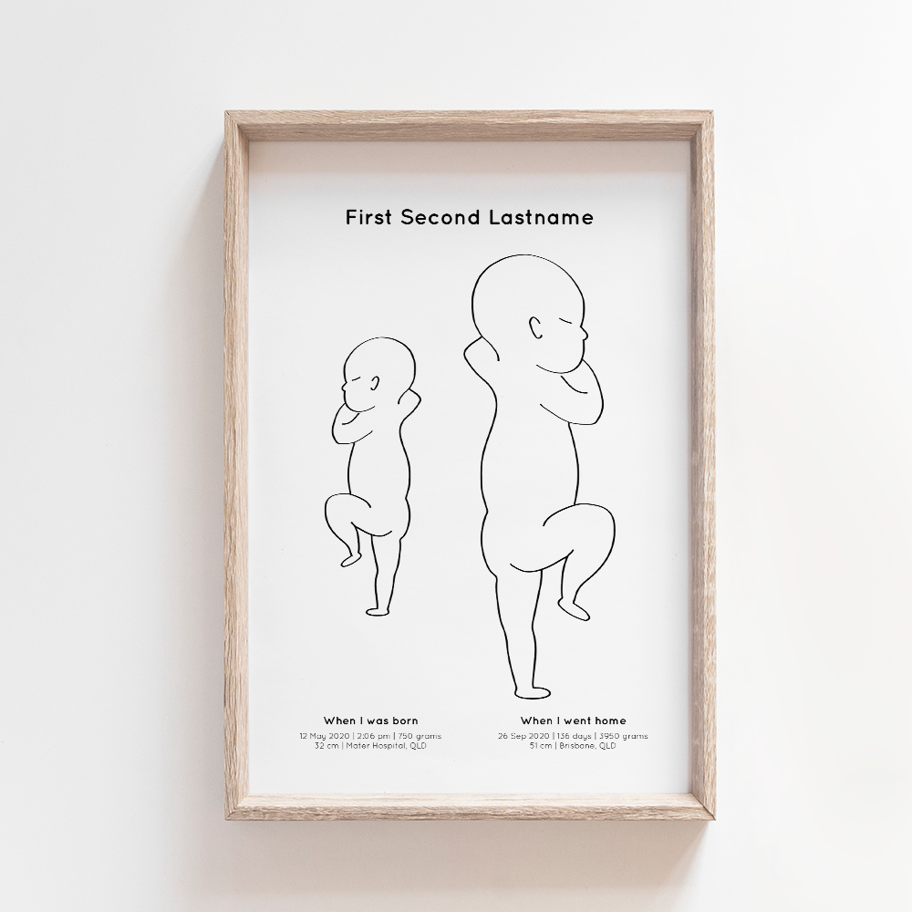 From Small Beginnings 1:1 Birth Print | Hospital vs Home - Portrait | Digital File