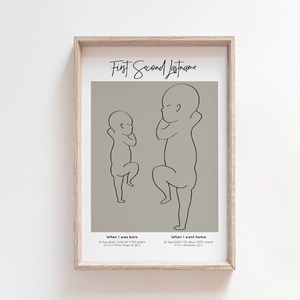 From Small Beginnings 1:1 Birth Print | Hospital vs Home - Portrait | Digital File
