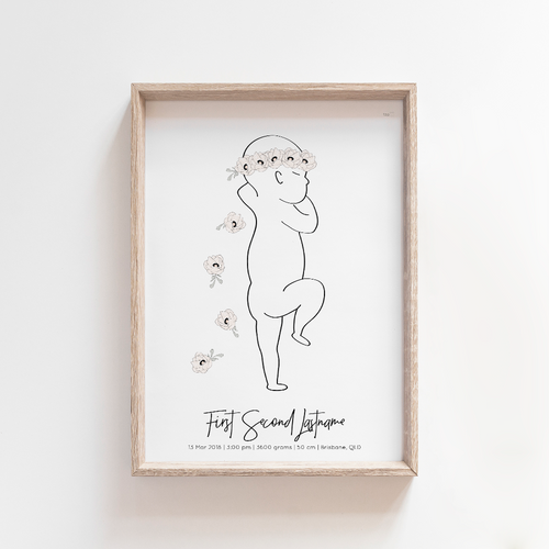 Baby Birth Print Birth Poster Baby Announcement Nursery Art