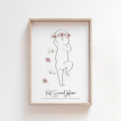 Baby Birth Print Birth Poster Baby Announcement Nursery Art