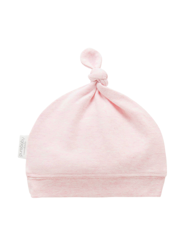 Pure Baby Knot Hat - Pale Pink Melange
