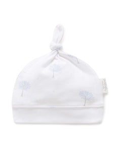 Pure Baby Knot Hat - Pale Blue Tree