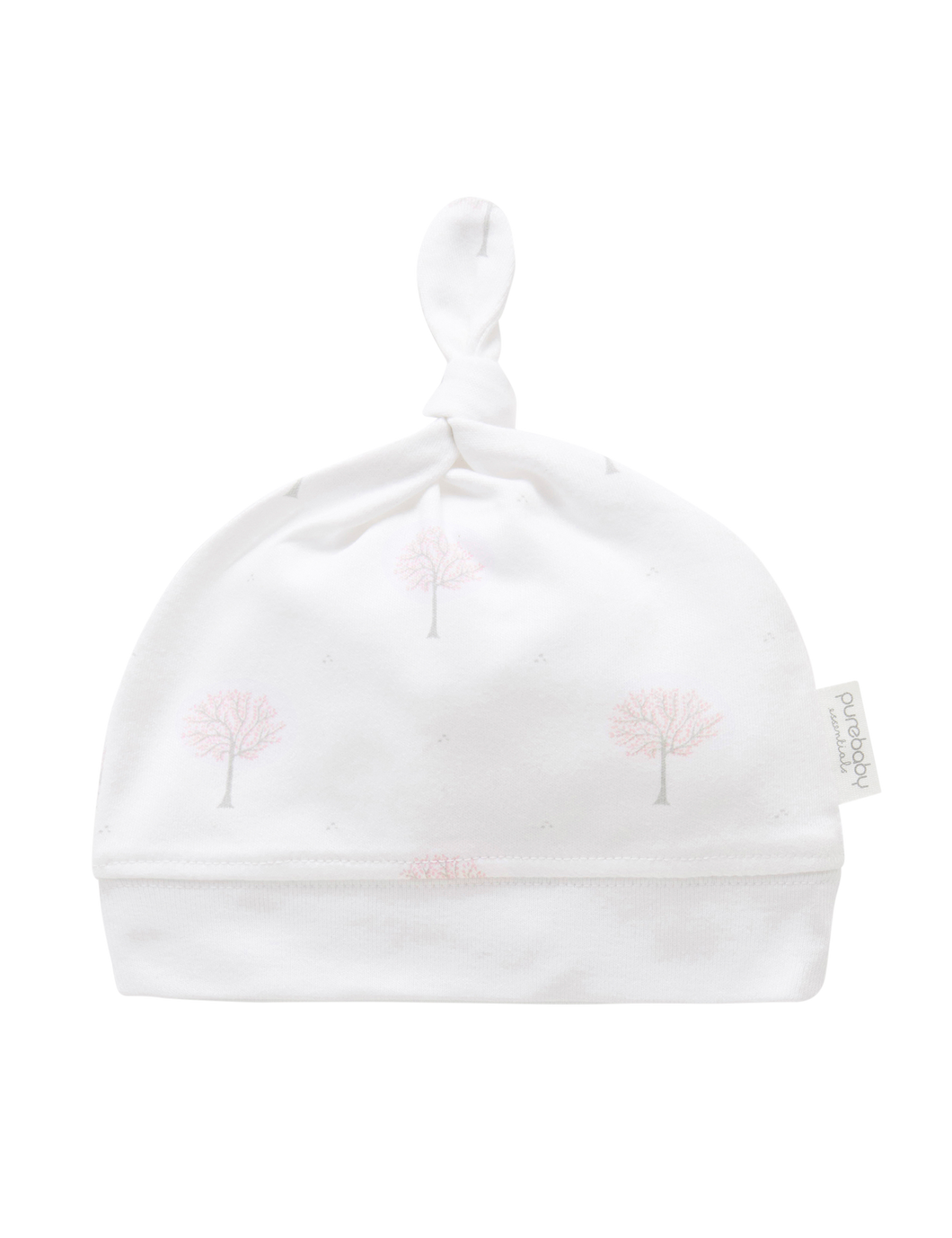 Pure Baby Knot Hat - Pale Pink Tree