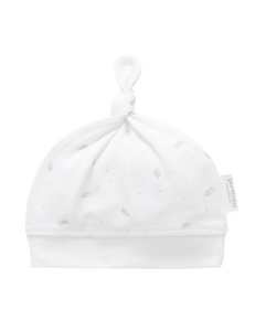 Pure Baby Knot Hat - Pale Grey Leaf